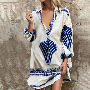 Women's Cotton Linen T-Shirt Dress