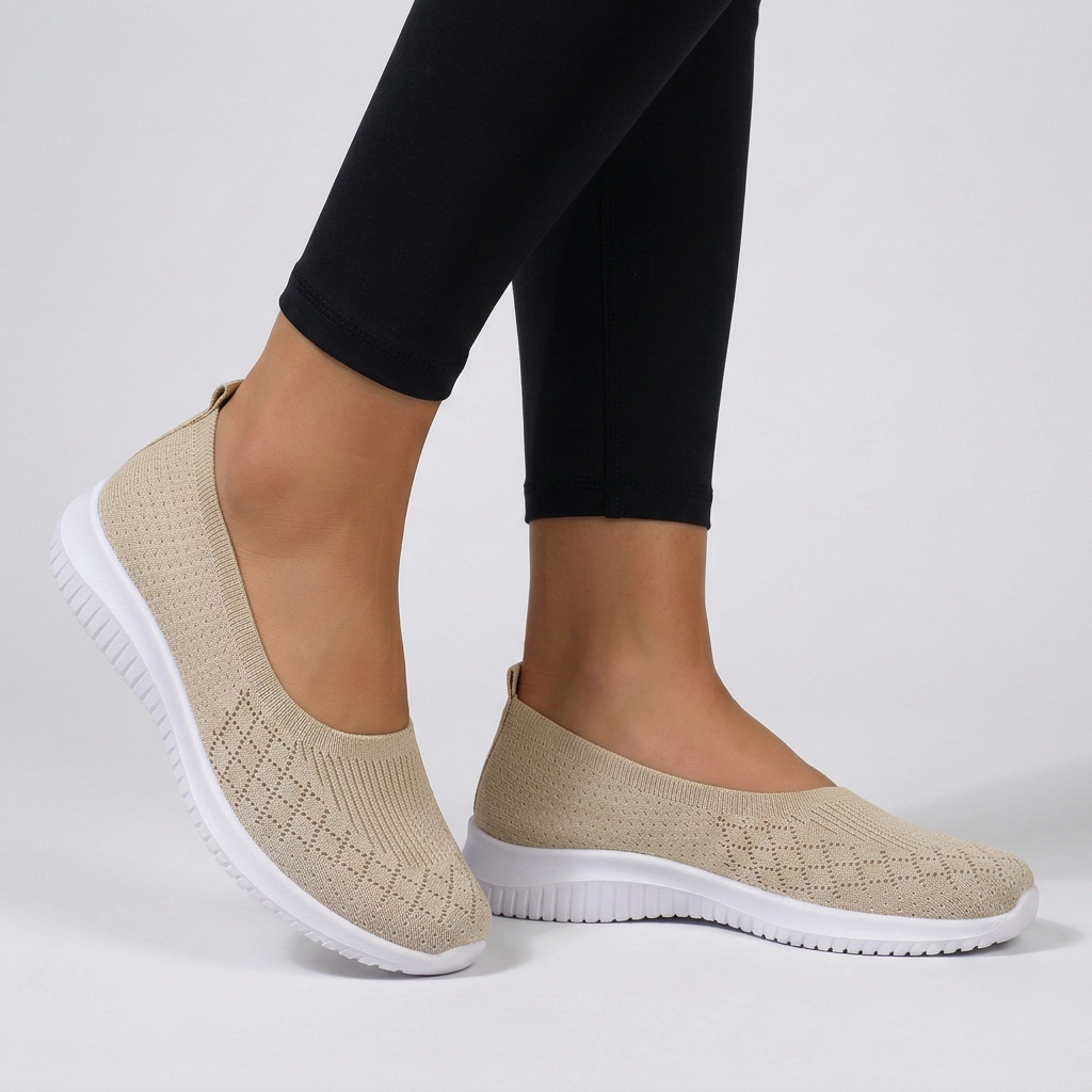 Geometric Knit Orthopedic Slip-Ons with Comfort Fit Silhouette