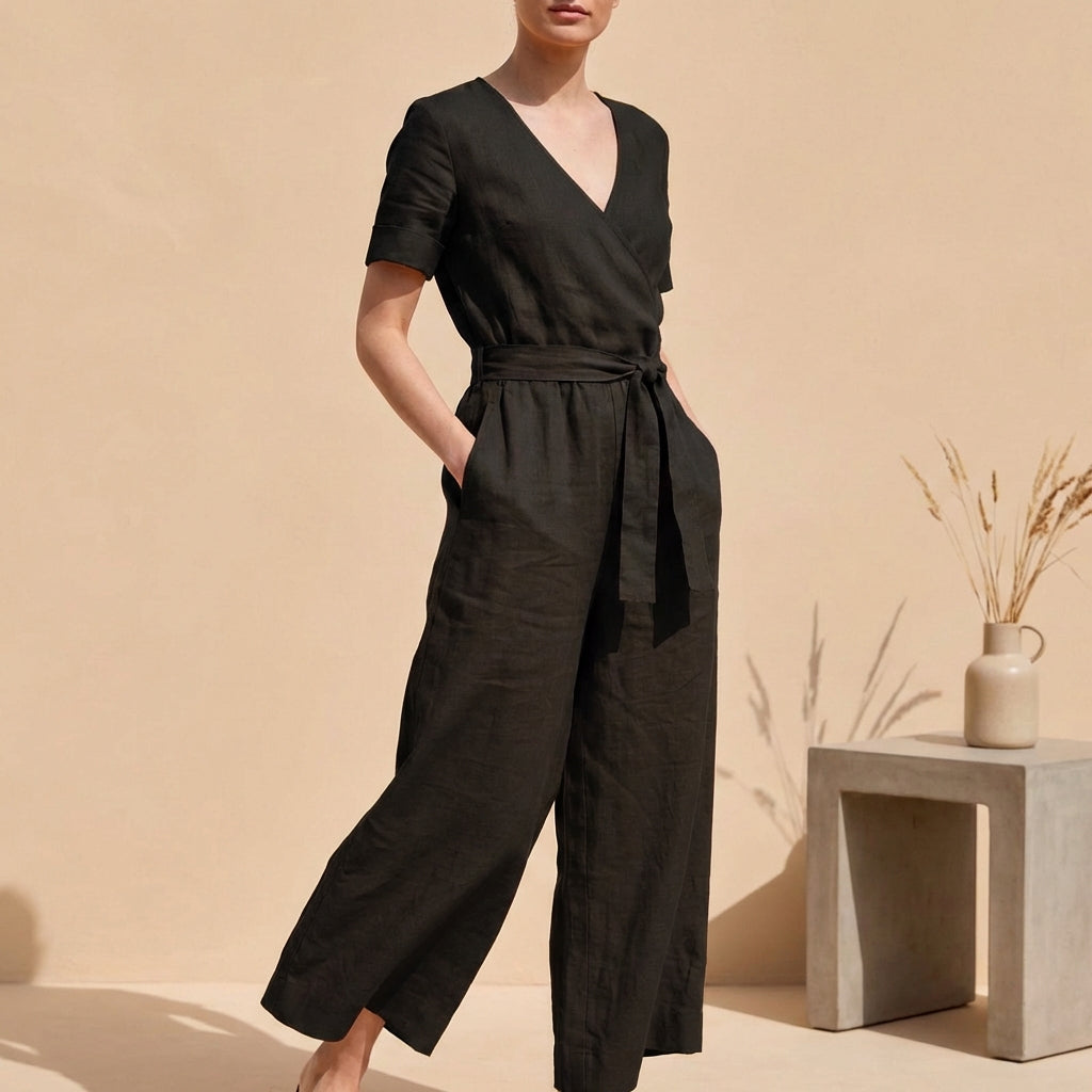 Urban Wanderer Wrap-Front Jumpsuit