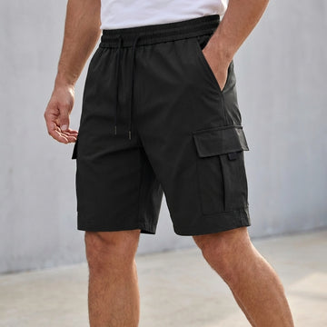 Relaxed Woven Knee-Length Cargo Shorts with Utility Pockets