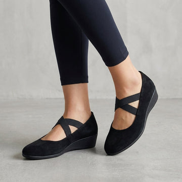 Orthopedic Low Wedge Flats with Elegant Criss-Cross Straps