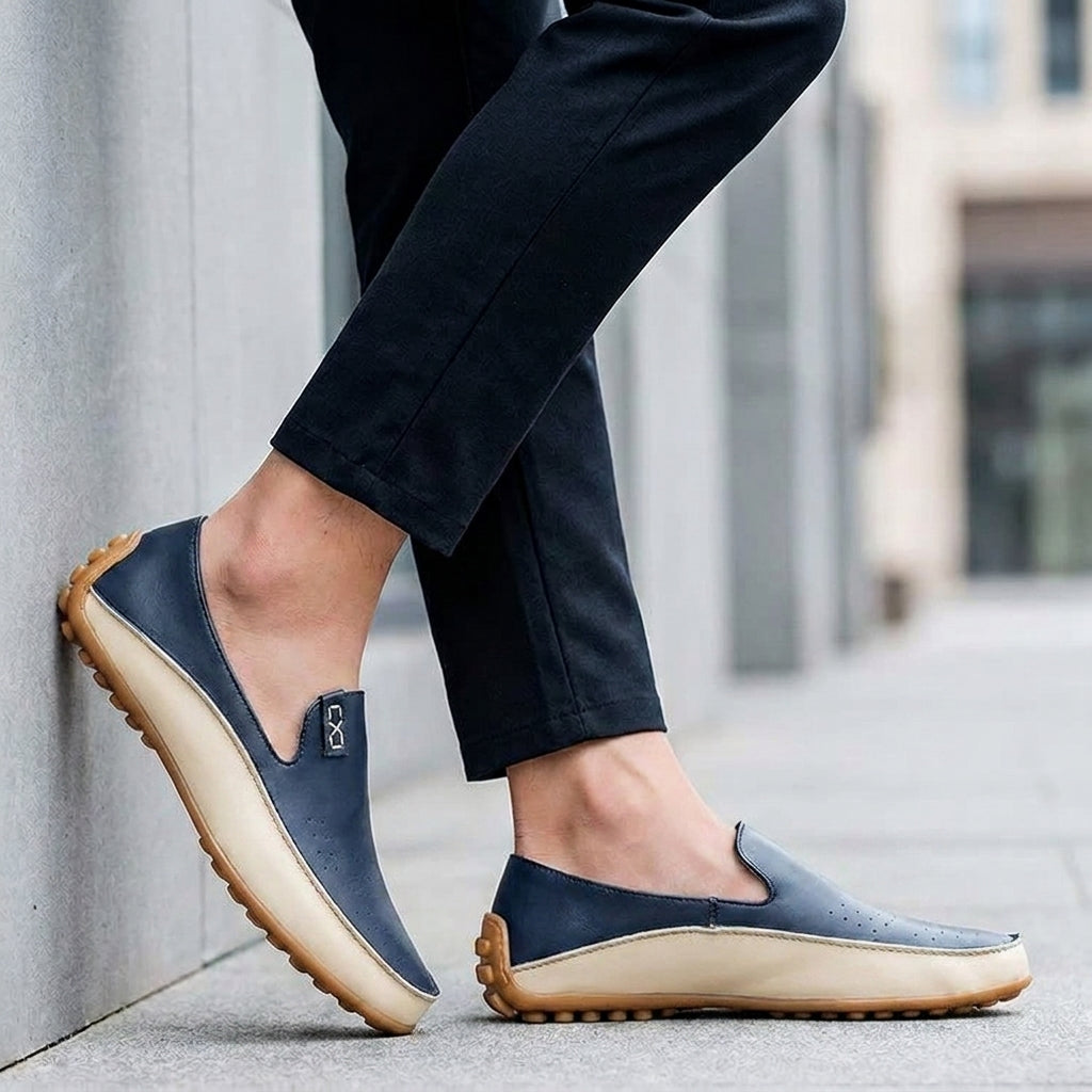 Perforated Driving Loafers with Pebbled Sole