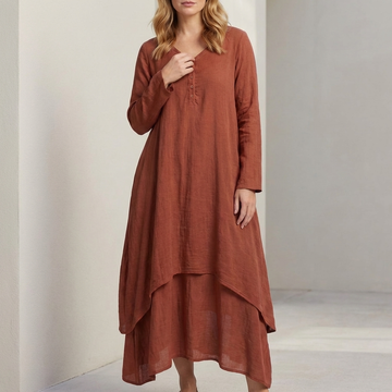 Flowing Layered Maxi Dress with Asymmetrical Tiered Hem