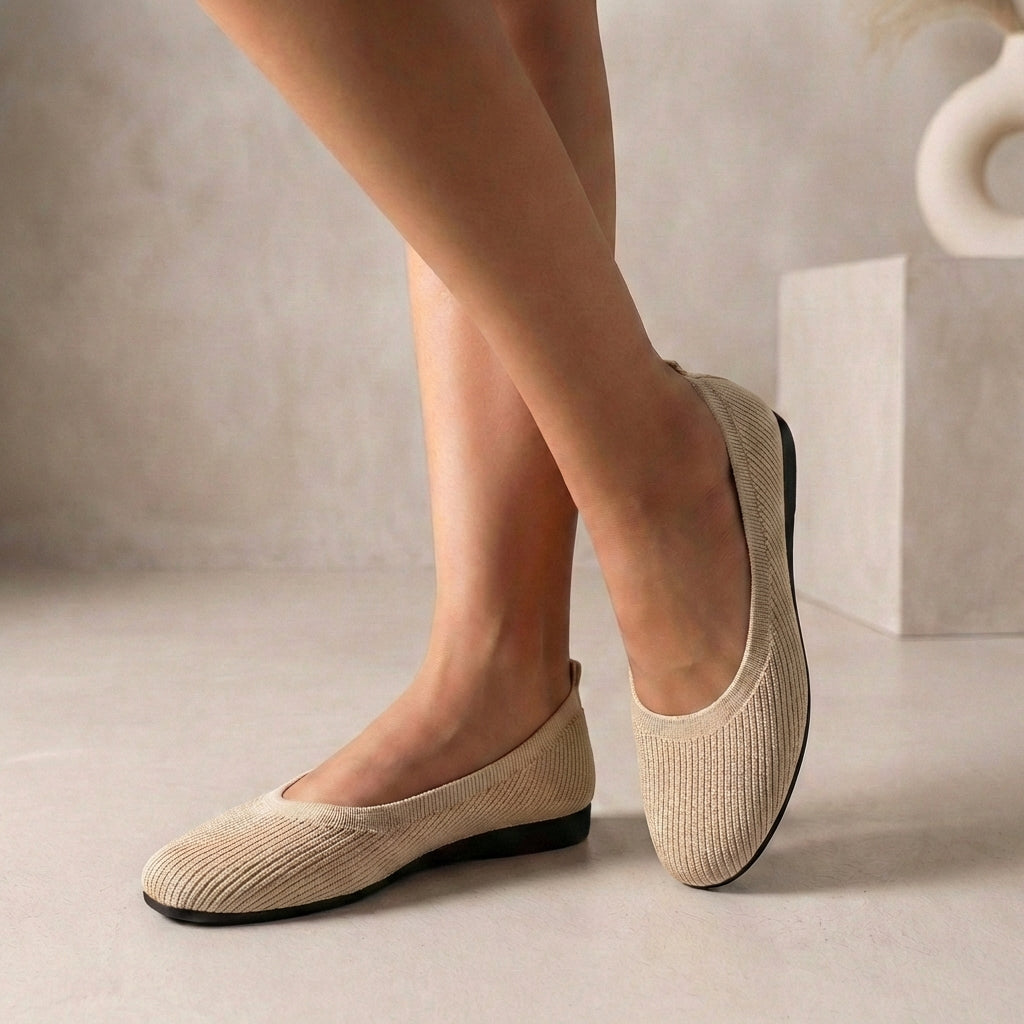 Elegant Knit Slip-On Flats with Rounded Toe and Lightweight Fit