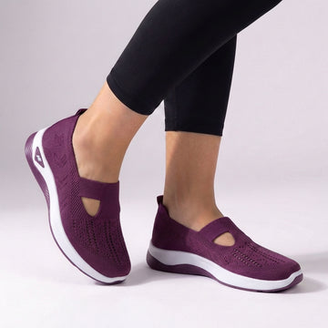 Knit Perforated Slip-On Sneakers with Contrasting Sole for Effortless Daywear