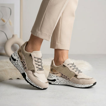 Mixed-Texture Statement Orthopedic Sneaker with Arch Support