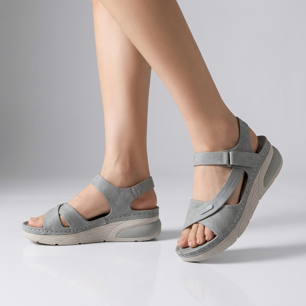 Effortless Wedge Sole Sandals with Adjustable Strap and Textured Detail