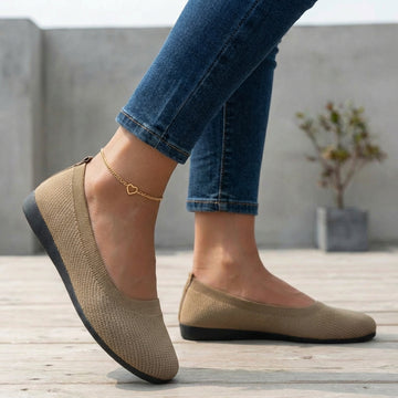 Elegant Knit Slip-On Ballet Flats with Breathable Lightweight Comfort