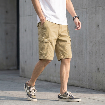 Relaxed Fit Cargo Shorts with Signature Stitching