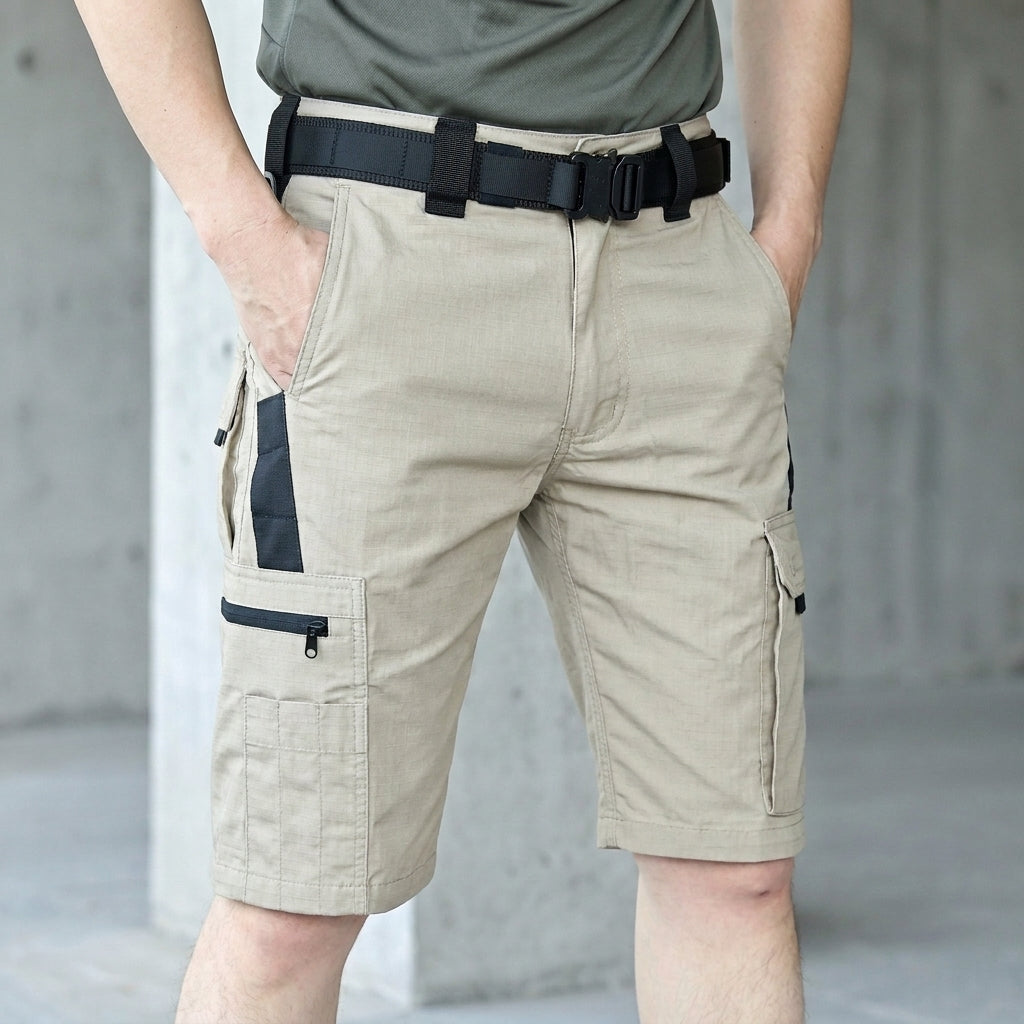 Relaxed Tactical Cargo Shorts with Utility Pockets