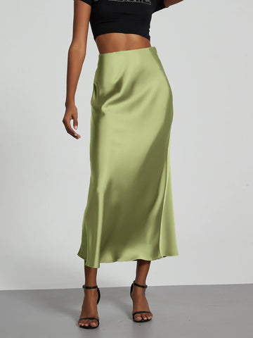 Luxe Glide Midi Slip Skirt