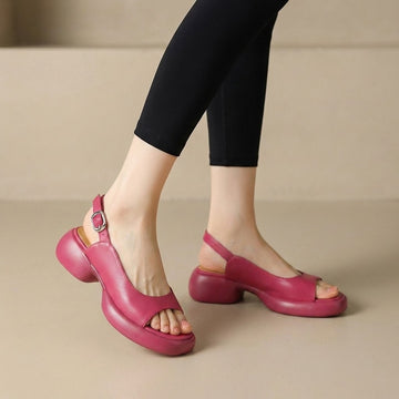 Elevated Platform Sandals with Adjustable Slingback Strap