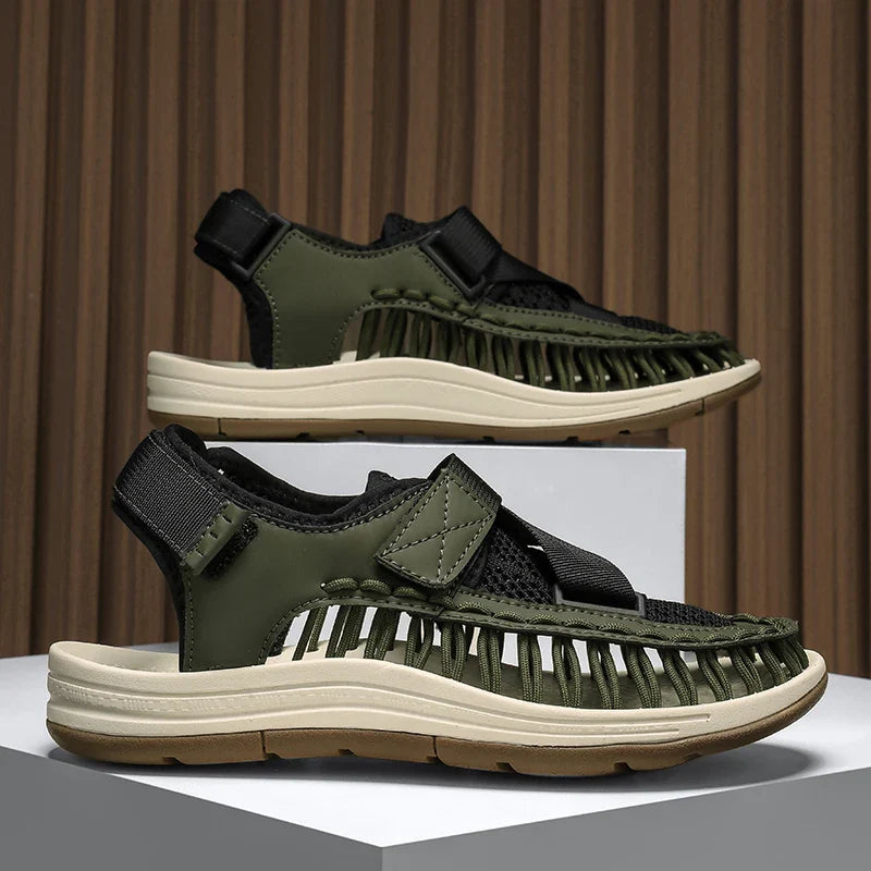 Refined Fisherman Orthopedic Sandals with Breathable Mesh and Adjustable Straps