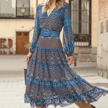 Bohemian Tiered Maxi Dress with Intricate Print – Effortless Summer Wanderlust