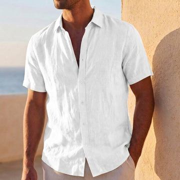 Relaxed Fit Button-Up Shirt with Classic Collar for Vacation