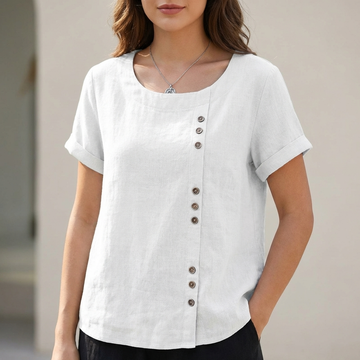 Relaxed Blouse with Asymmetrical Detail for Daywear