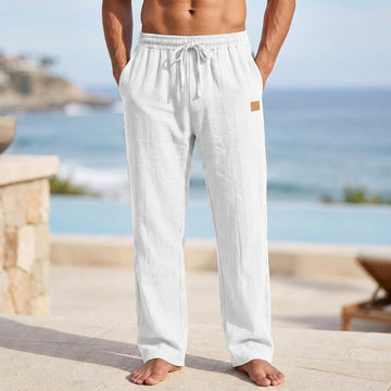 Men’s Relaxed-Fit Drawstring Trousers with Straight Leg Silhouette