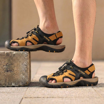 Adjustable Closed-Toe Orthopedic Outdoor Sandals – Comfortable Arch Support for Long Standing Days